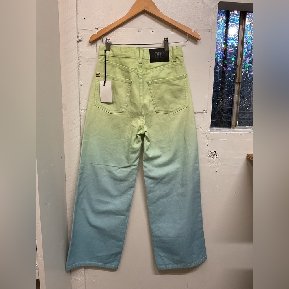NWT BDG Ombre Wide Leg Jeans Blue Green Sz 26 - Picture 5 of 13